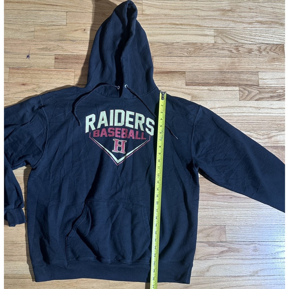 Vintage Champion Raiders Baseball H Hoodie Sweatshirt Black Size XL 90s Y2K